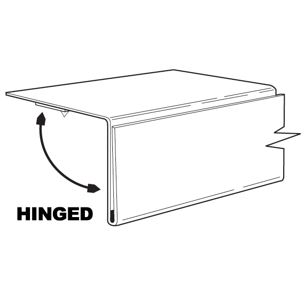 Hinged Data-Trac w/ Adhesive for 2"h Channel