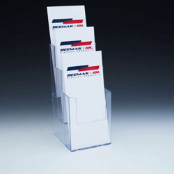 3 Tier Wall Mount or Countertop Brochure Holder for Trifold Literature up to 3.75"w