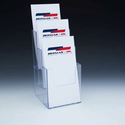 3 Tier Wall Mount or Countertop Brochure Holder for Trifold Literature up to 4 3/8"w