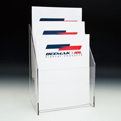 Multi-Pocket Counter Top and Wall Mount Brochure Holder for Literature up to 8.5"w.