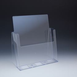Clear Countertop Brochure Holder for literature up to 8.5" wide. 