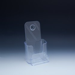 Clear Countertop and Wall Mount Trifold Brochure Holder with Business Card Pocket